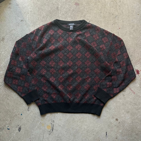90s patterned sweater - L