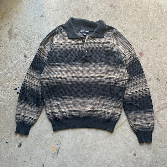90s striped sweater - M