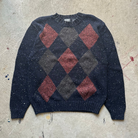 90s patterned sweater - L