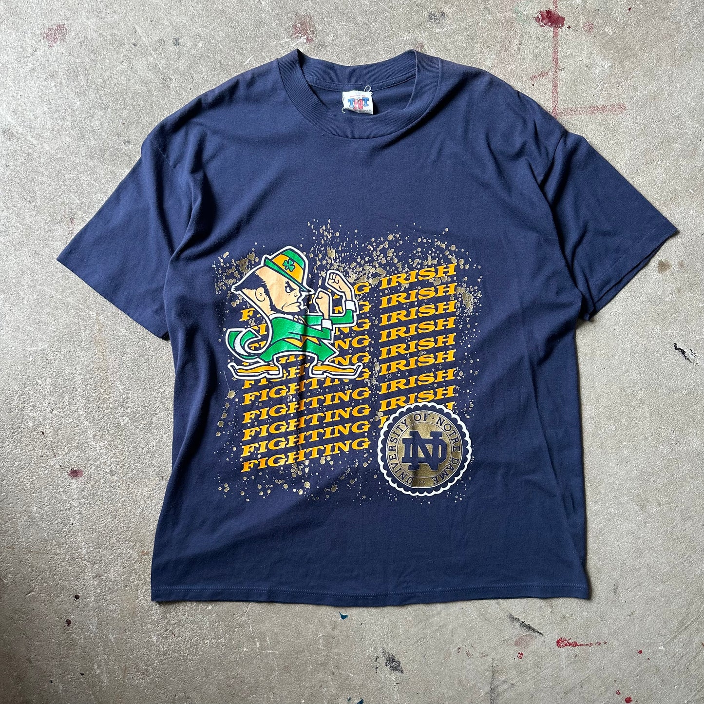 1990s Notre Dame Tee sz. XL